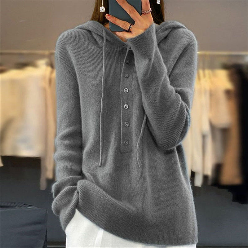 Adèle | Pull à Capuche de Couleur Unie