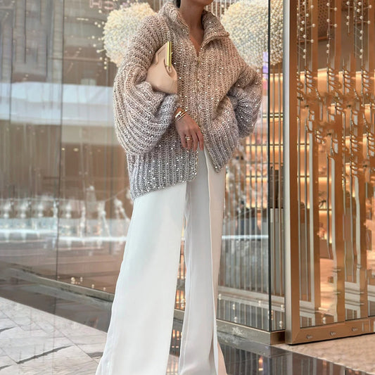 Cardigan Tricoté Décontracté à la Mode