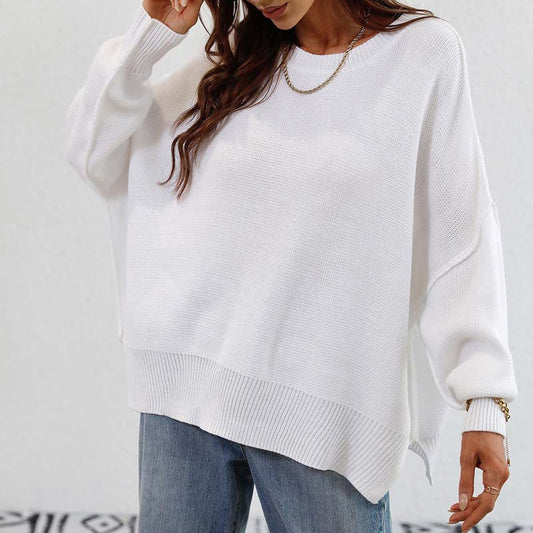 Zoé | Pull en Tricot Décontracté de Couleur Unie