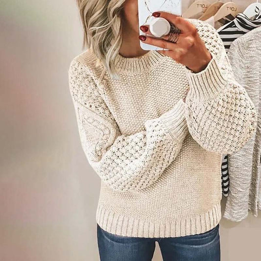 Ursule | Pull en Tricot Décontracté de Couleur Unie