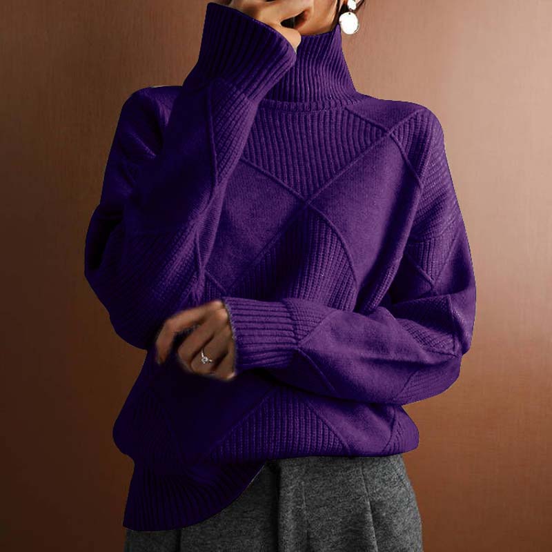 Valentine | Pull en Tricot Décontracté de Couleur Unie