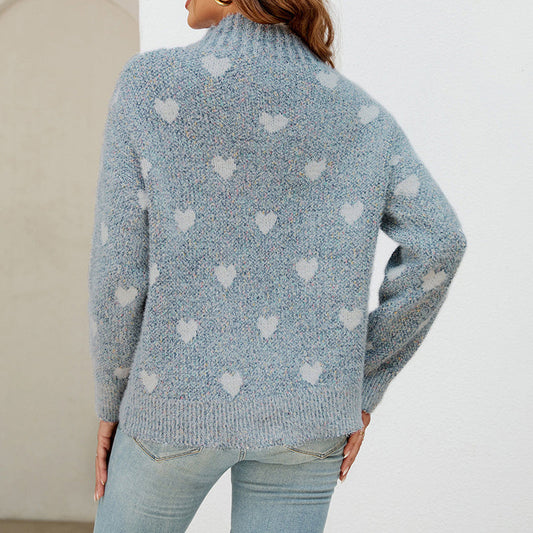 Pull Décontracté en Tricot de Cœur