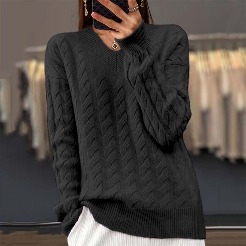 Pull Décontracté en Maille Torsadée