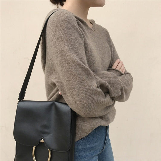 Bérénice | Pull à Capuche de Couleur Unie