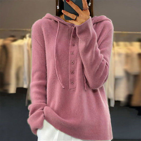 Adèle | Pull à Capuche de Couleur Unie