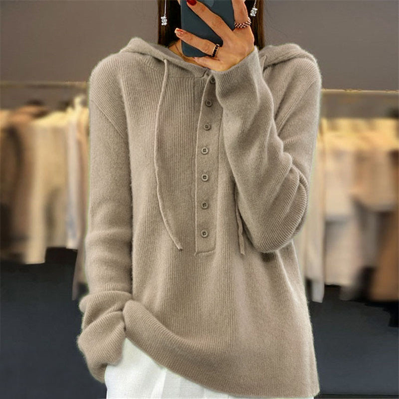 Adèle | Pull à Capuche de Couleur Unie
