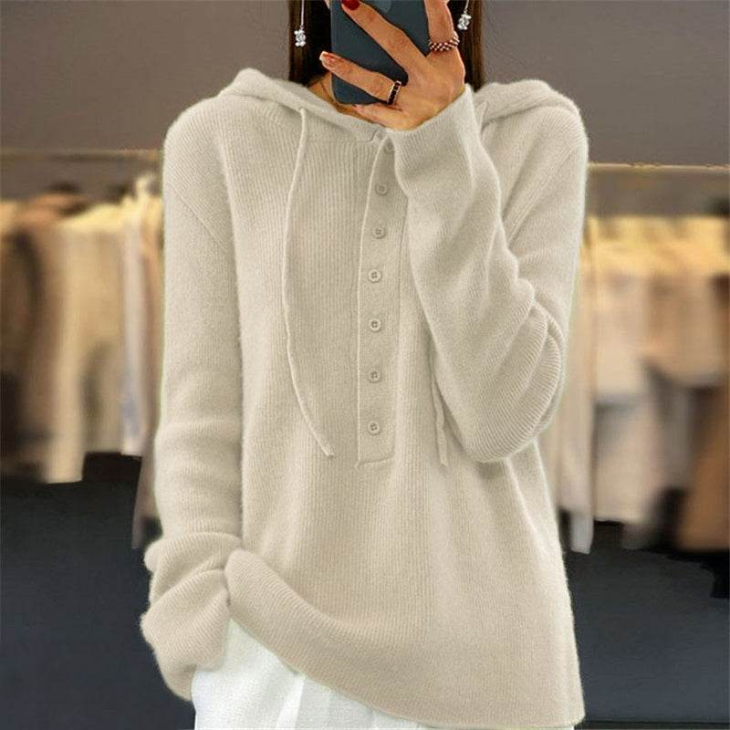 Adèle | Pull à Capuche de Couleur Unie