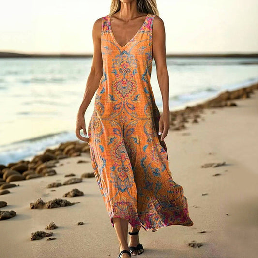 Sixtine | Robe à Imprimé Ethnique Vintage