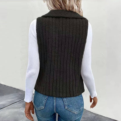 Cardigan Décontracté de Couleur Unie