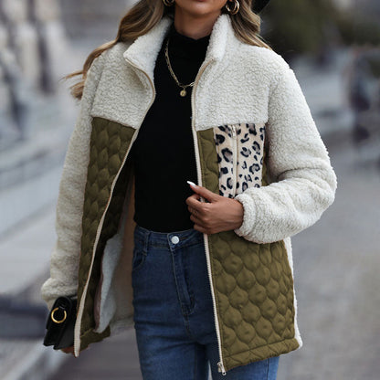 Manteau en Peluche Chaud Patchwork