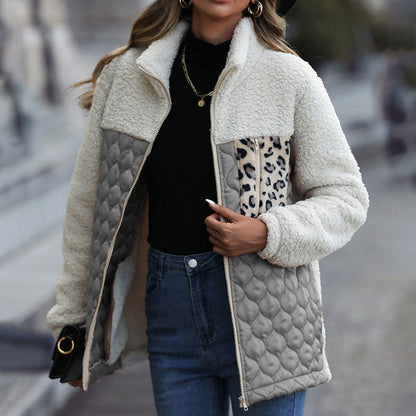 Manteau en Peluche Chaud Patchwork