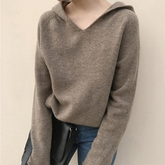 Bérénice | Pull à Capuche de Couleur Unie