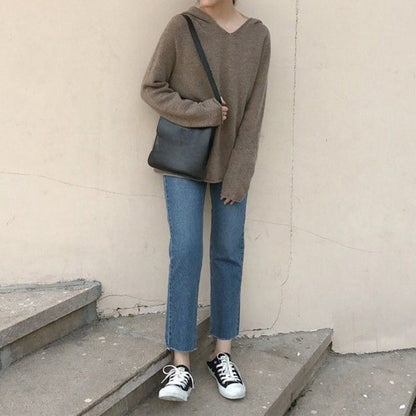 Bérénice | Pull à Capuche de Couleur Unie