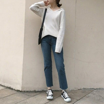 Bérénice | Pull à Capuche de Couleur Unie