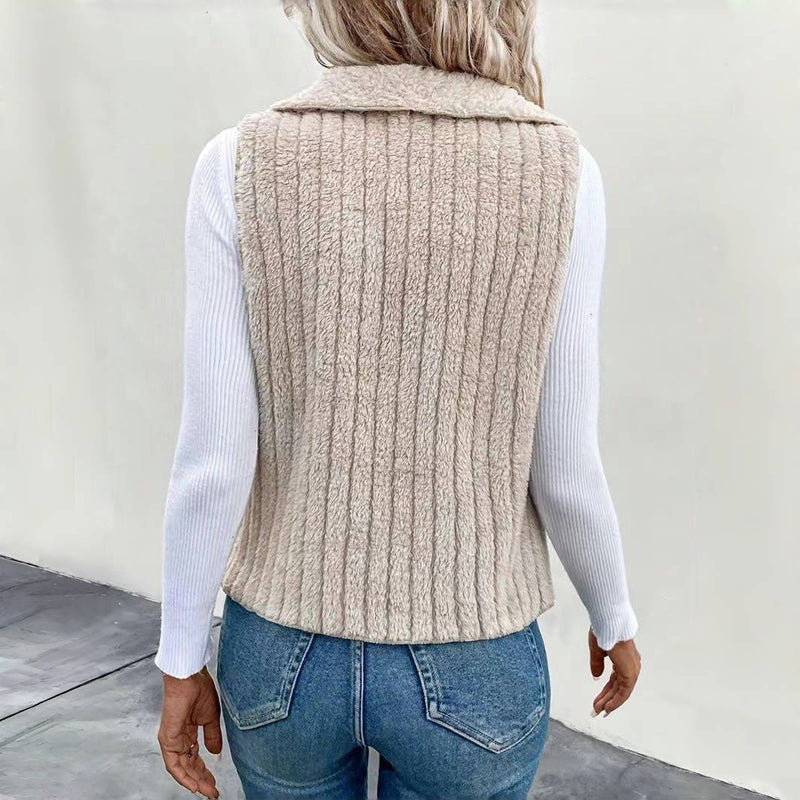 Cardigan Décontracté de Couleur Unie