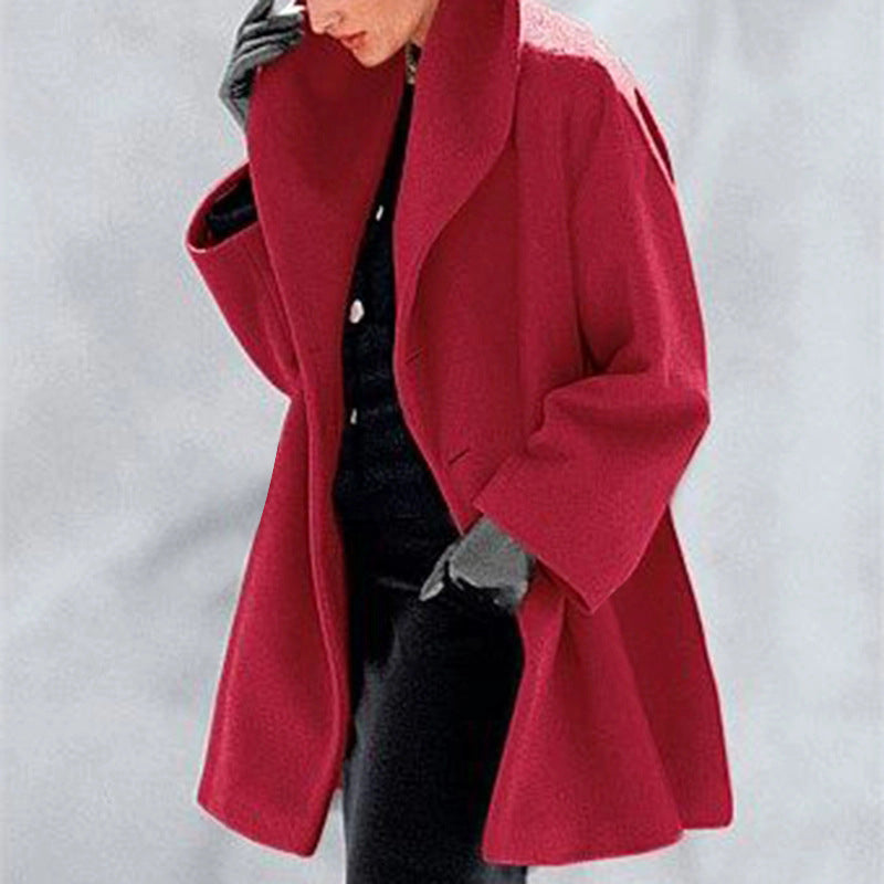 Manteau Uni Ample Décontracté