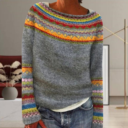 Pull en Tricot Géométrique Vintage