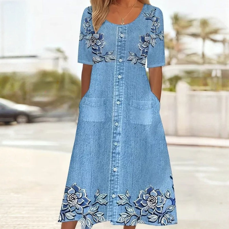 Robe Vintage À Imprimé Floral