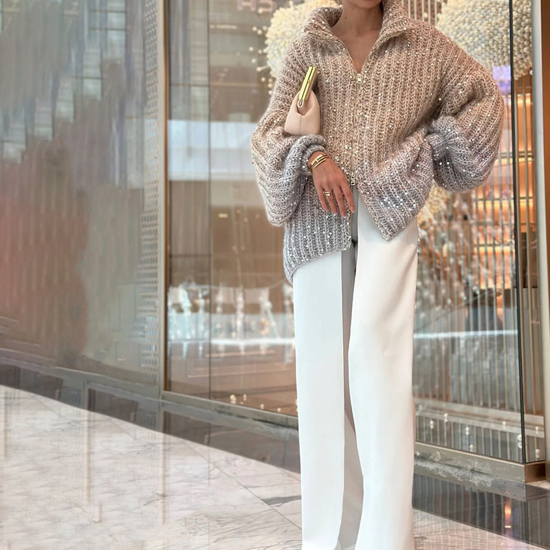 Cardigan Tricoté Décontracté à la Mode