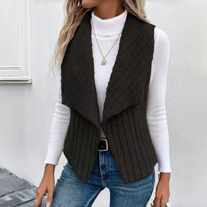 Cardigan Décontracté de Couleur Unie
