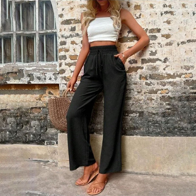 Danièle | Pantalon Décontracté de Couleur Unie