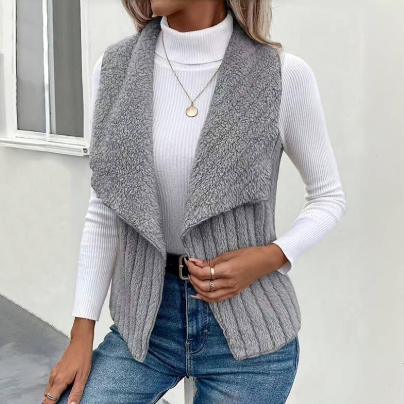 Cardigan Décontracté de Couleur Unie
