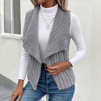 Cardigan Décontracté de Couleur Unie