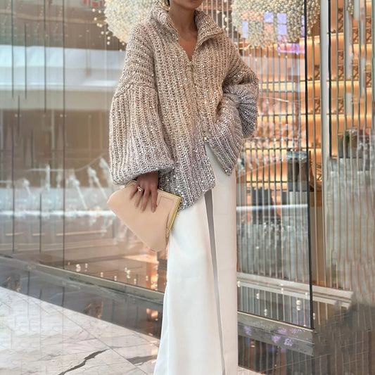 Cardigan Tricoté Décontracté à la Mode