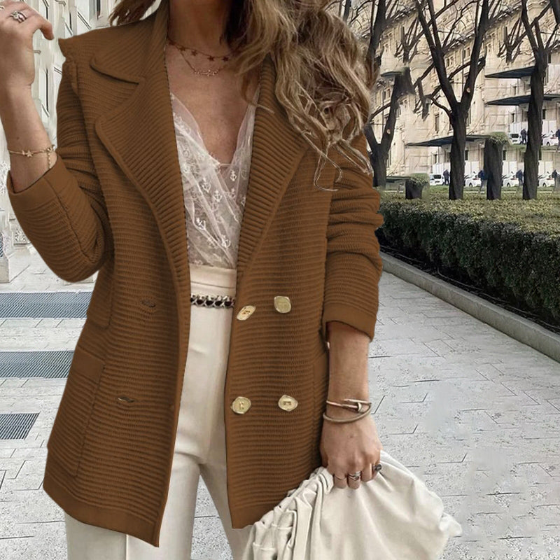 Manteau Décontracté de Couleur Unie