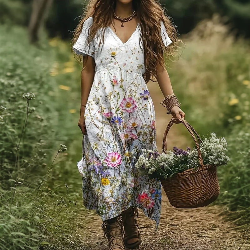 Robe Vintage À Imprimé Floral