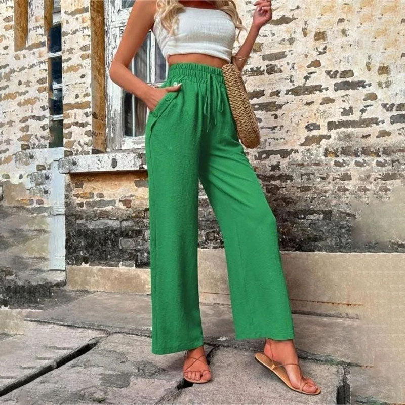 Danièle | Pantalon Décontracté de Couleur Unie