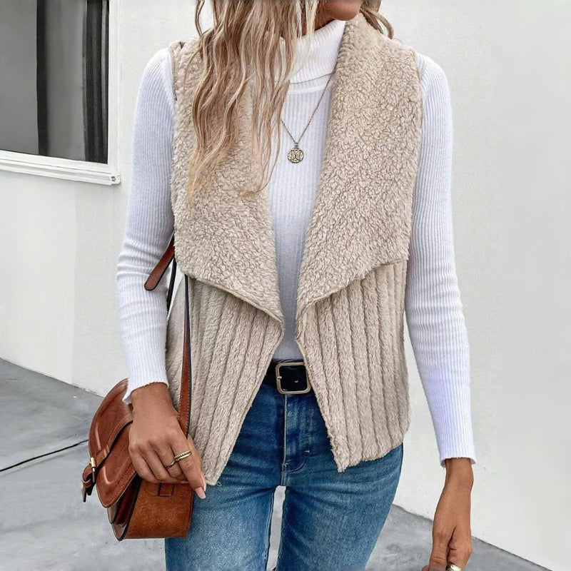 Cardigan Décontracté de Couleur Unie