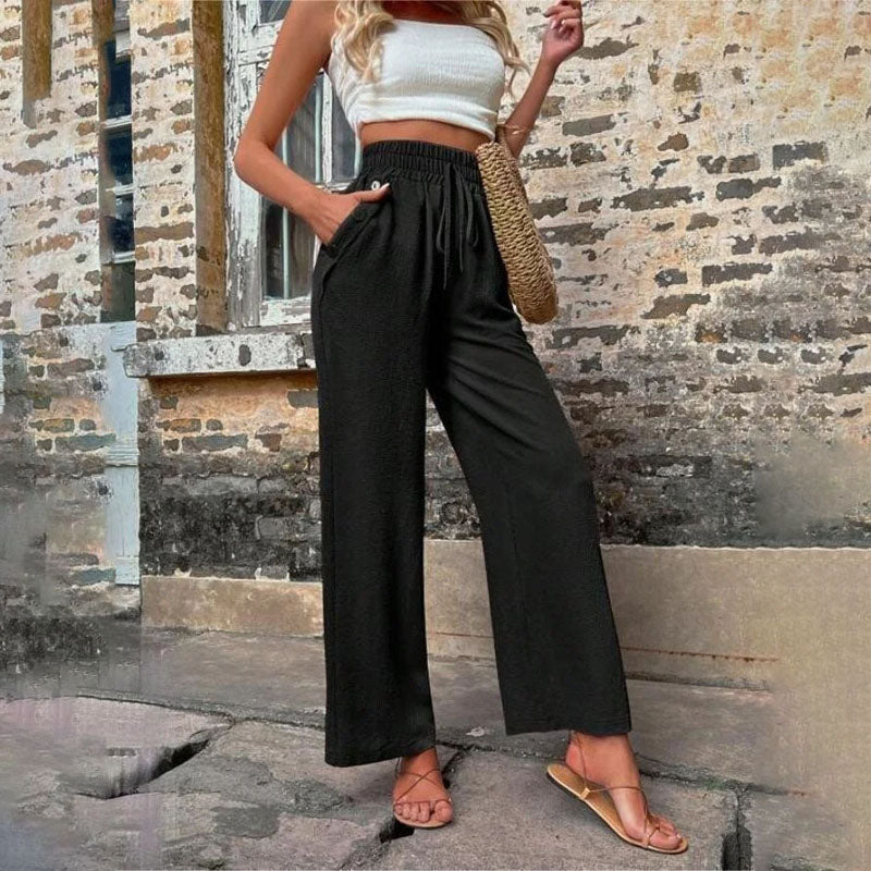 Danièle | Pantalon Décontracté de Couleur Unie