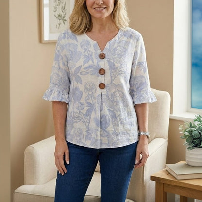 Hortense | Blouse Vintage à Imprimé Floral