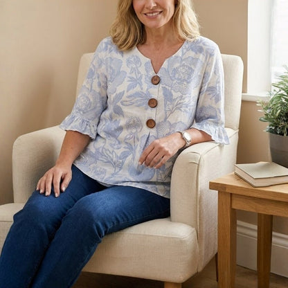 Hortense | Blouse Vintage à Imprimé Floral
