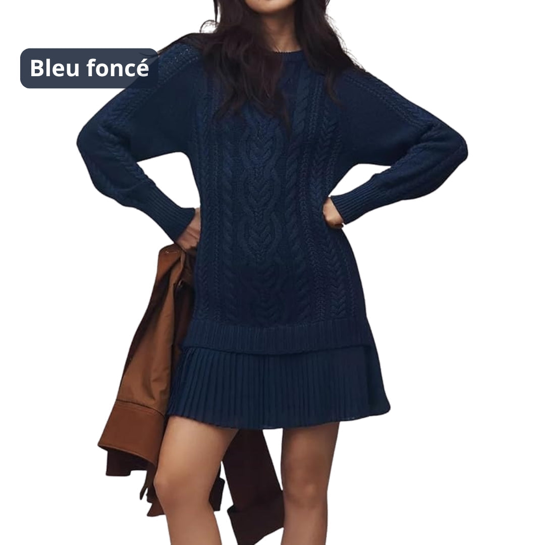 Robe Pull Torsadée Femme Chaude | Automne & Hiver