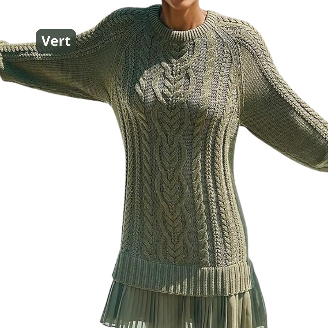 Robe Pull Torsadée Femme Chaude | Automne & Hiver