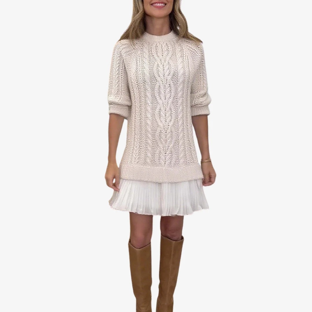 Robe Pull Torsadée Femme Chaude | Automne & Hiver
