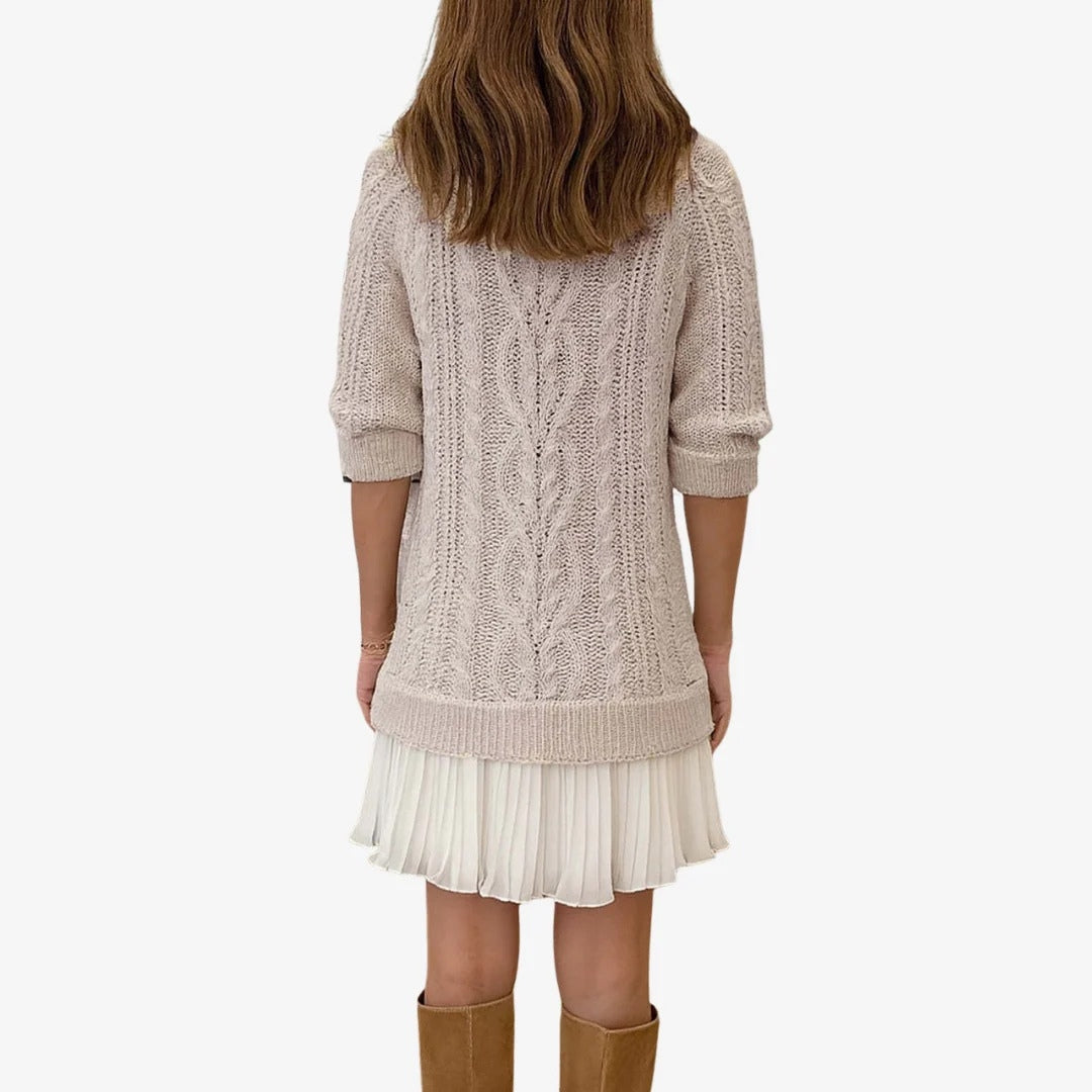 Robe Pull Torsadée Femme Chaude | Automne & Hiver