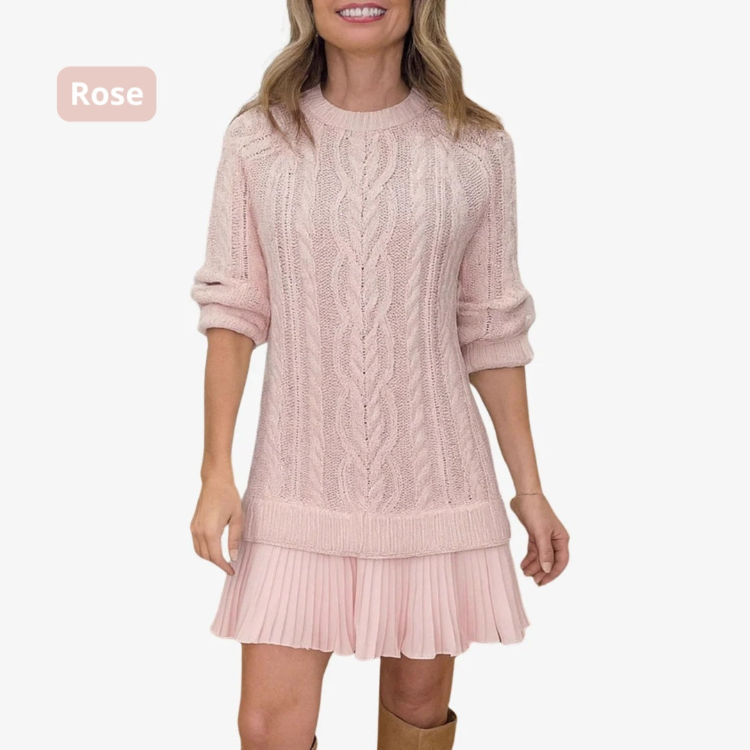 Robe Pull Torsadée Femme Chaude | Automne & Hiver