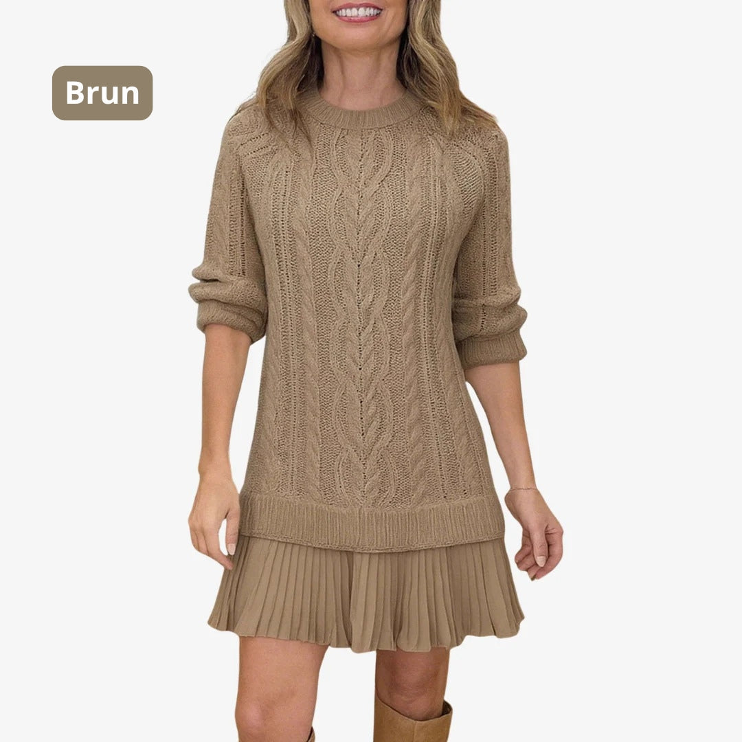 Robe Pull Torsadée Femme Chaude | Automne & Hiver