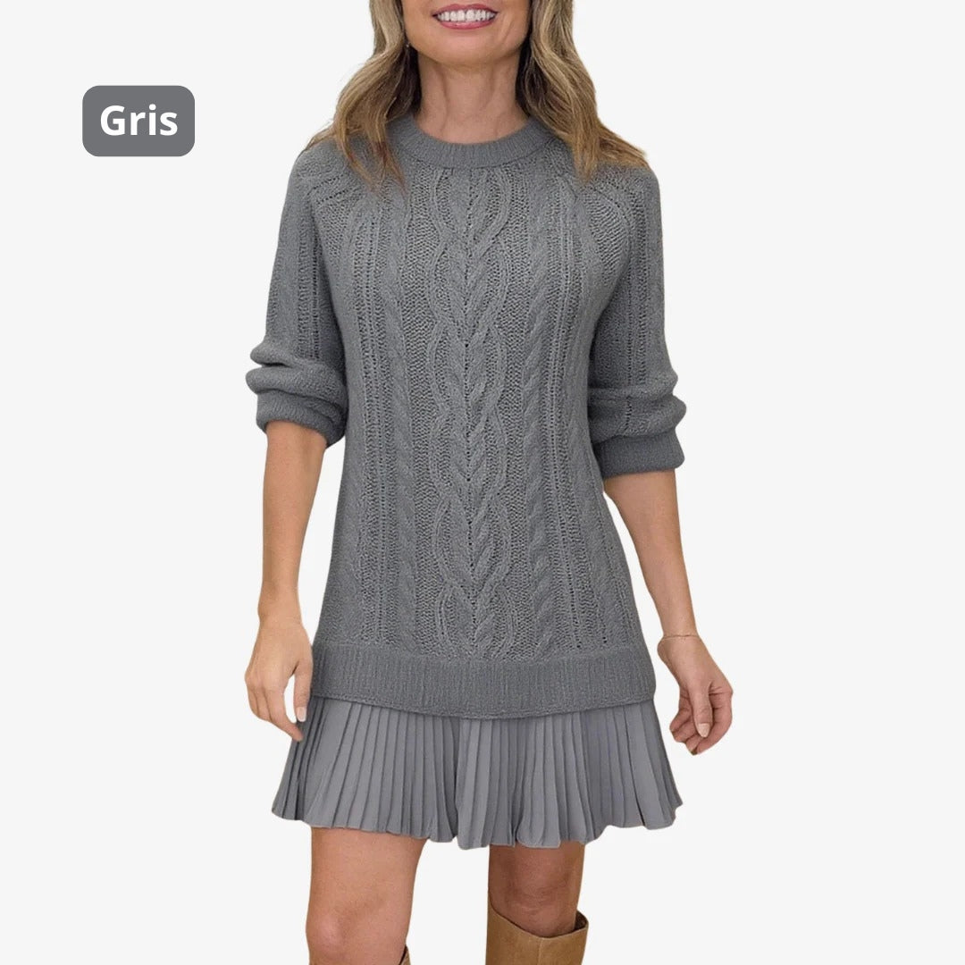Robe Pull Torsadée Femme Chaude | Automne & Hiver