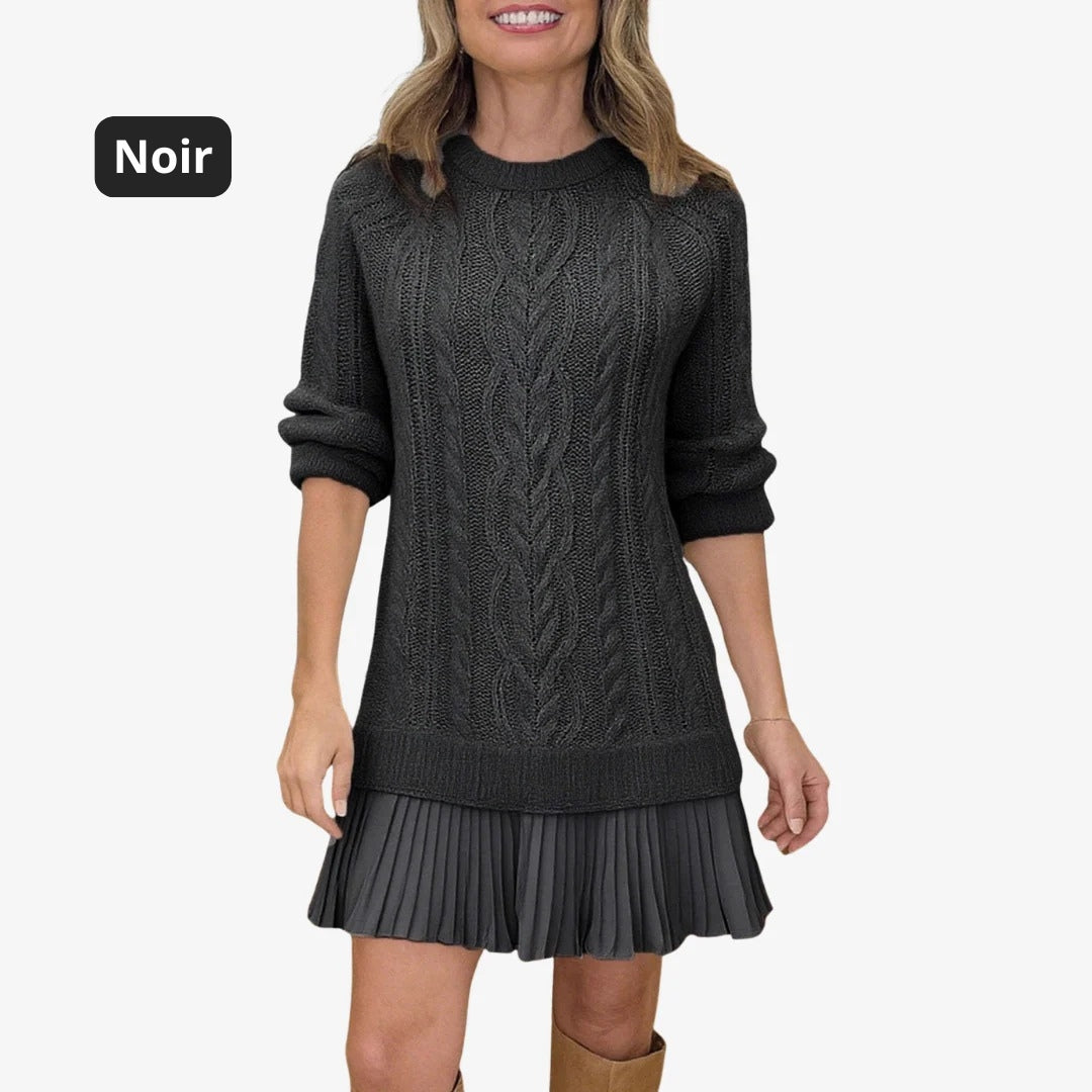 Robe Pull Torsadée Femme Chaude | Automne & Hiver