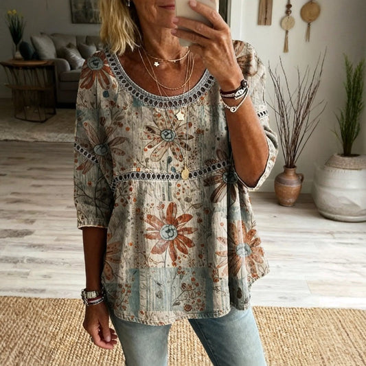 Isaure | Blouse Vintage à Imprimé Floral