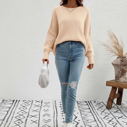 Zoé | Pull en Tricot Décontracté de Couleur Unie