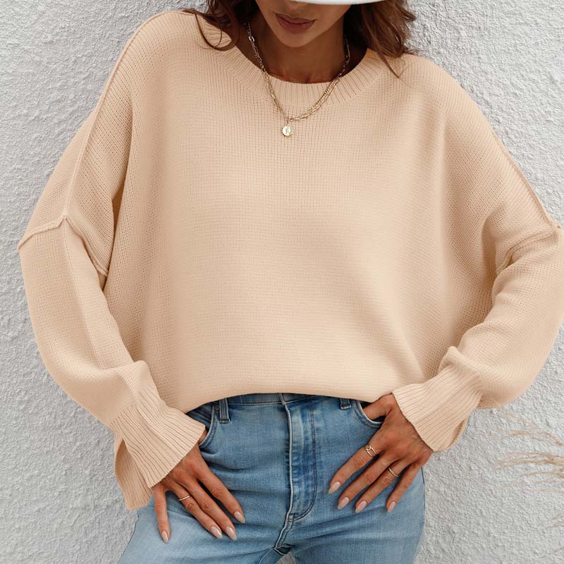 Zoé | Pull en Tricot Décontracté de Couleur Unie