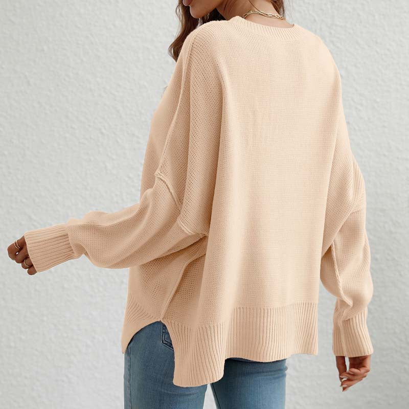 Zoé | Pull en Tricot Décontracté de Couleur Unie