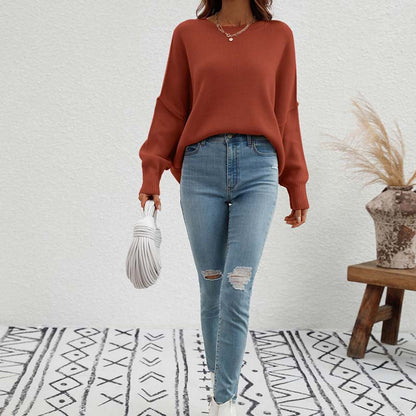 Zoé | Pull en Tricot Décontracté de Couleur Unie