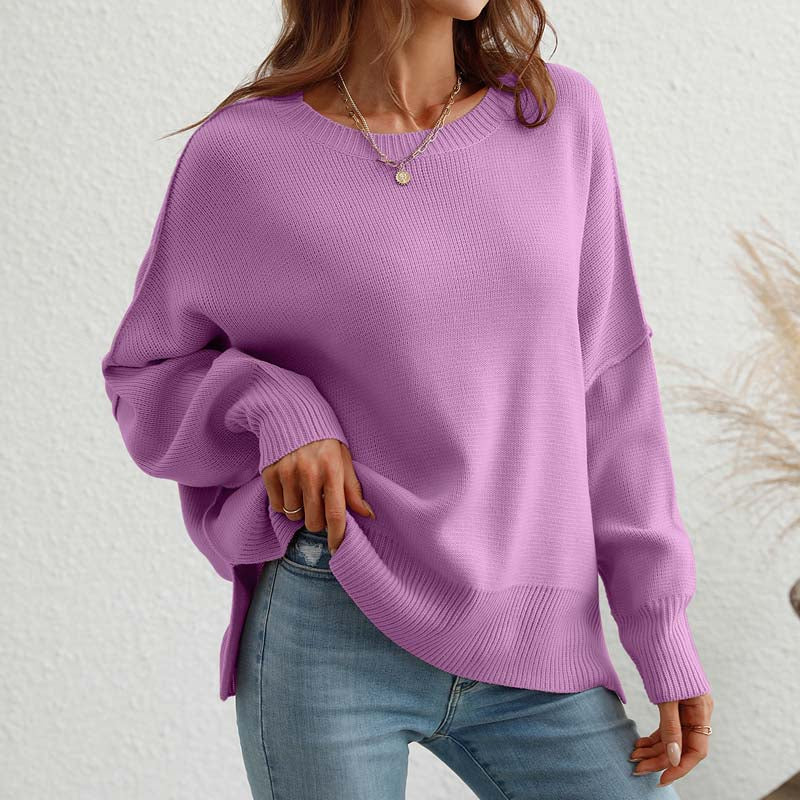 Zoé | Pull en Tricot Décontracté de Couleur Unie