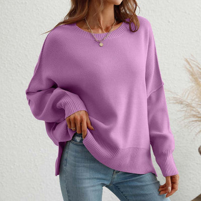 Zoé | Pull en Tricot Décontracté de Couleur Unie
